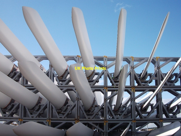 Photo 6"x4" Turbine blades, Inverness Harbour Inverness c2015