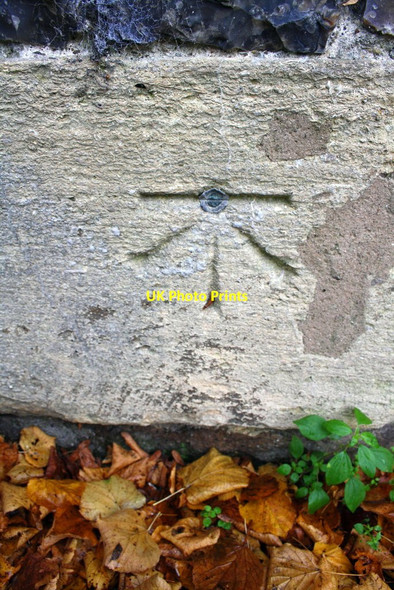 Photo 6"x4" Benchmark on St Mary's Church Henley-on-Thames c2015