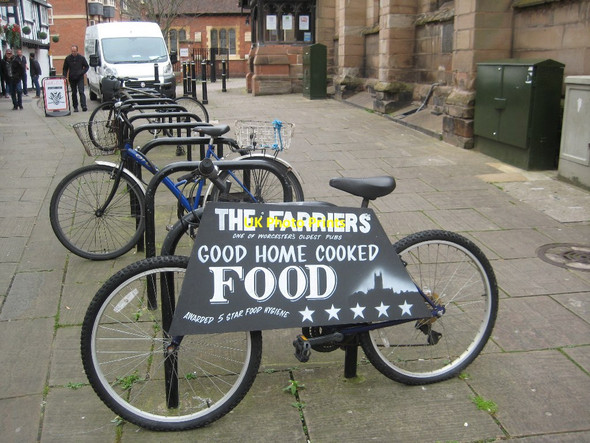 Photo 6"x4" Bicycles on Fish Street Worcester c2015
