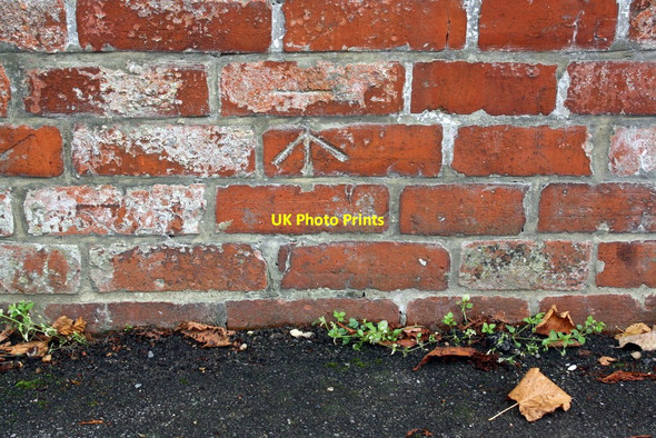 Photo 6"x4" Benchmark on wall of Harpsden Road Henley-on-Thames c2015