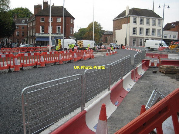 Photo 6"x4" Roadworks on Cathedral Roundabout Worcester c2015