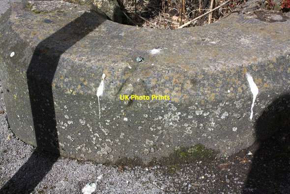 Photo 6"x4" Benchmark on wall of Burley Road triangle Burley\/SE2734 c2015