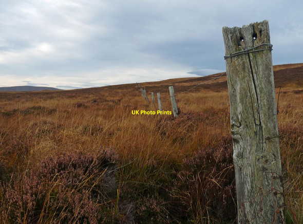 Photo 6"x4" Fence below Cnoc F\u00c3\u00a8ith na Fola, Sutherland Abhainn na Frithe c2015