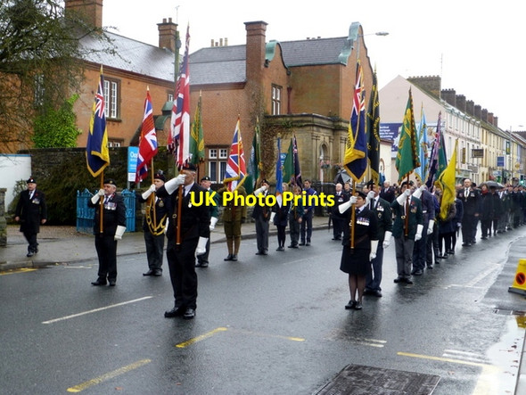 Photo 6"x4" Standard bearers, Remembrance Sunday, Omagh Omagh c2015