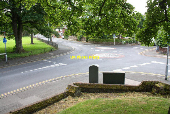 Photo 6"x4" Wall of St James' Church's grounds boundary at crossroads Carlisle c2015