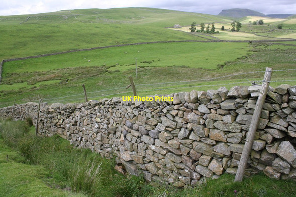 Photo 6"x4" Wall and fields of Sannat Hall Farm. Stainforth\/SD8267 c2015