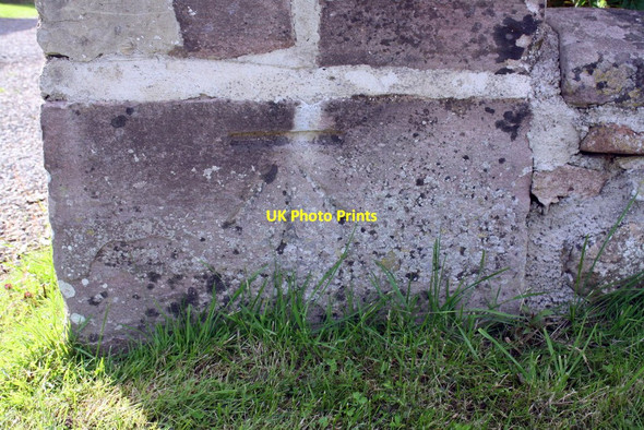Photo 6"x4" Benchmark on gatepost of 'New House', Parkin Hill Appleby-in-Westmorland c2015