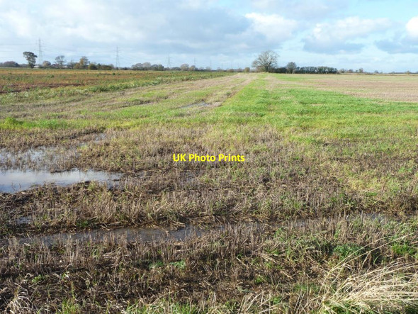 Photo 6"x4" Waterlogged farmland, in the valley of the River Foss West Lilling c2015