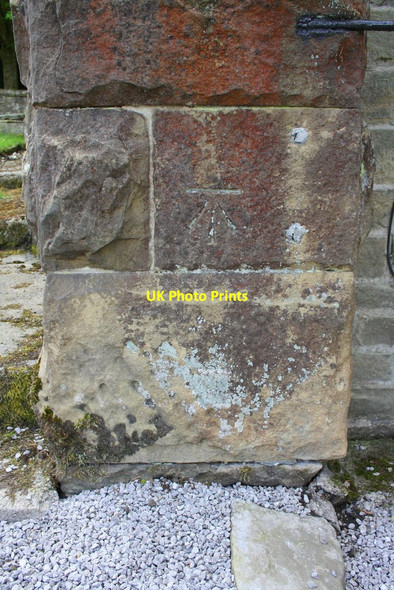 Photo 6"x4" Benchmark on the lodge at The Grove Broughton\/SD9451 c2015