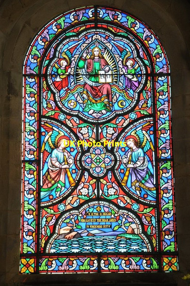 Photo 6"x4" Stained glass window, Edlingham church Edlingham c2015