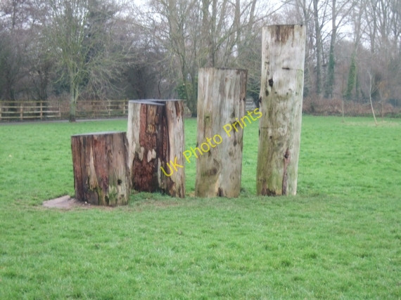 Photo 6"x4" Wooden sculpture on Ducks Marsh Exeter c2009