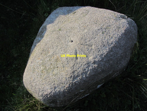 Photo 6"x4" Erratic with studded bench mark on Croker Hill near Oakgrove Oakgrove\/SJ9169 c2015