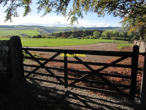 Photo 6"x4" Gate & pastureland, Churchdale Hall near Ashford in the Water Bakewell c2015