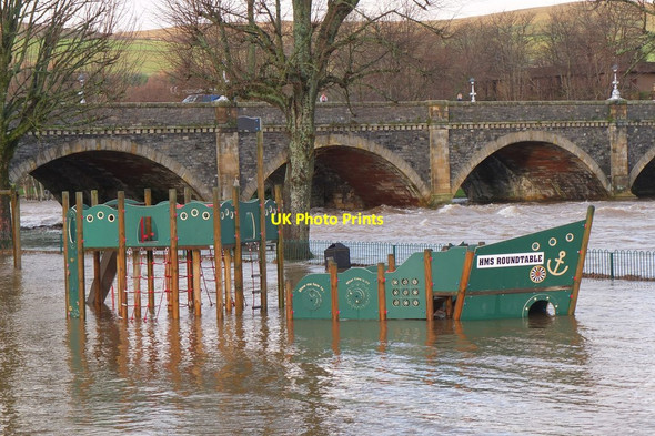 Photo 6"x4" Flooded play park at Kingsmeadows, Peebles Peebles\/NT2540 c2015