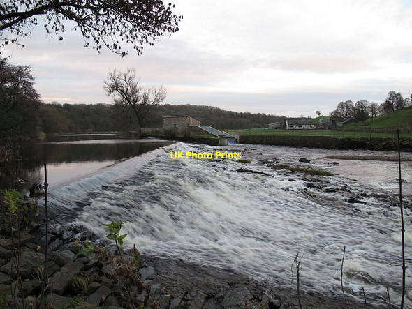 Photo 6"x4" Weir on the Calder at Whalley Whalley Banks c2015