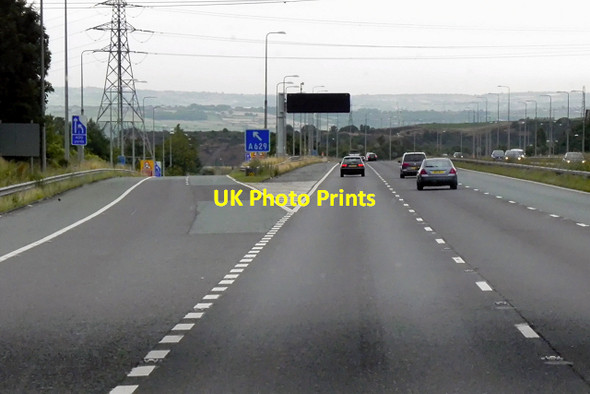 Photo 6"x4" Eastbound M62, Exit Sliproad at Junction 24 Birchencliffe c2015