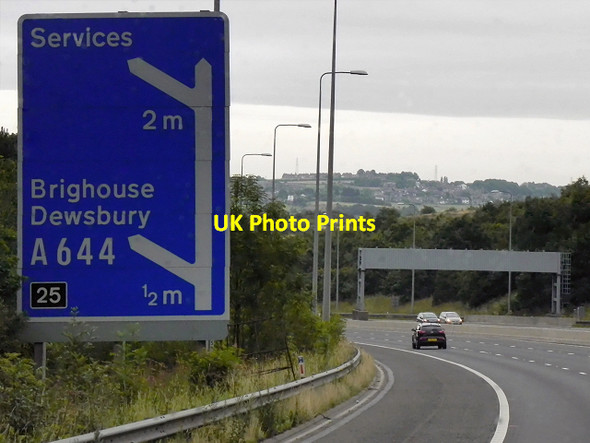 Photo 6"x4" Eastbound M62, Bradley Wood Brighouse\/SE1423 c2015