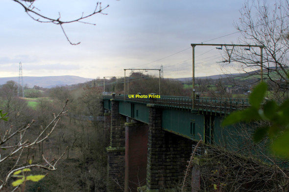 Photo 6"x4" Etherow Viaduct from Above Charlesworth c2015