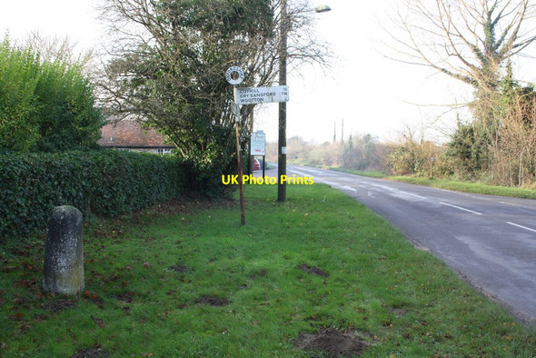 Photo 6"x4" Milestone and signpost at Blackhorse Lane junction Gozzard's Ford c2015