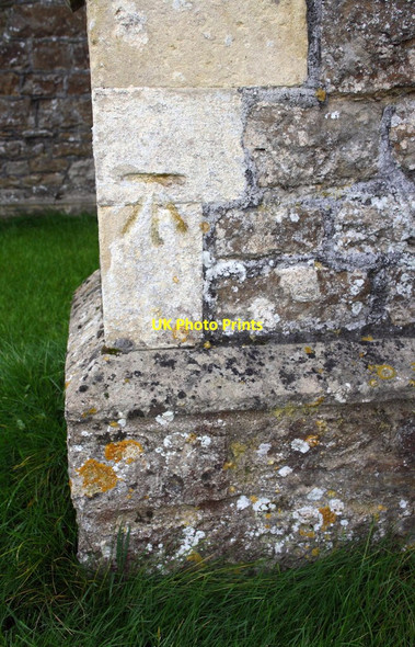 Photo 6"x4" Benchmark on St Helen's Church Dry Sandford c2015