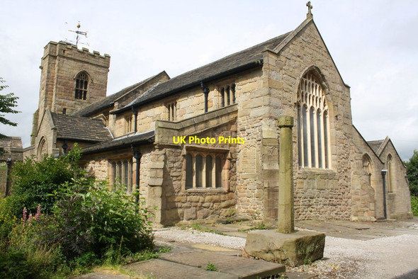 Photo 6"x4" St Bartholomew's Church and cross Colne\/SD8940 c2015