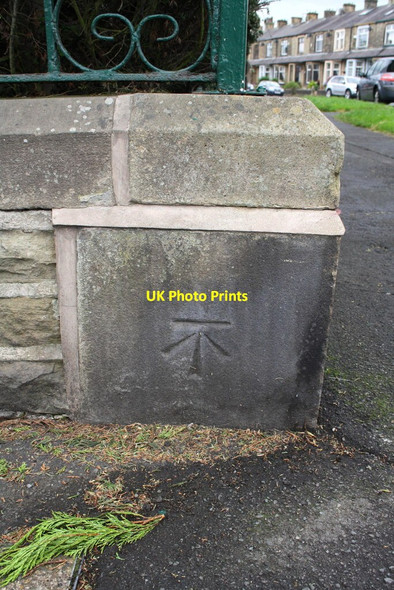 Photo 6"x4" Benchmark on wall outside #27 Regent Avenue Colne\/SD8940 c2015