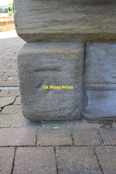 Photo 6"x4" Benchmark on Glista Mill Skipton c2015