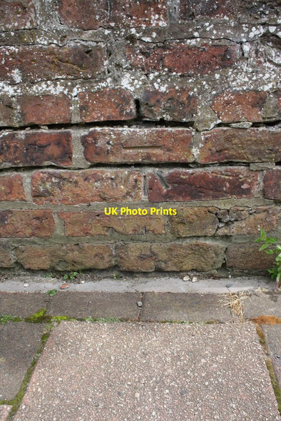Photo 6"x4" Benchmark on wall of Eden Street Carlisle c2015