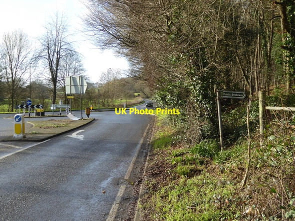 Photo 6"x4" Bridleway leaves A29 just east of roundabout with A281 Rowhook c2015