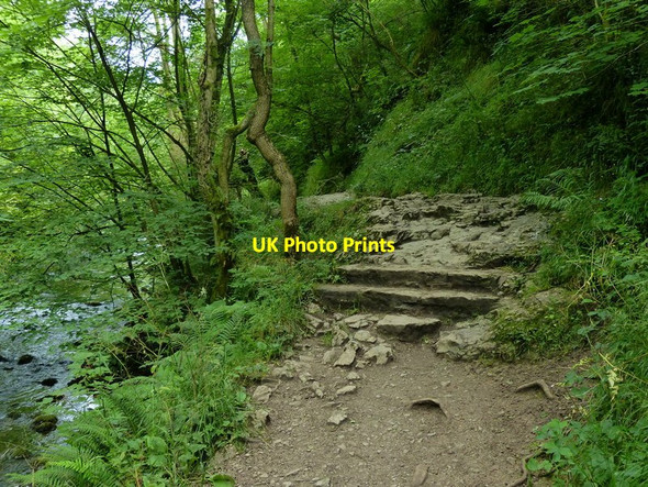 Photo 6"x4" Steps and path along the River Dove, Dovedale Ilam c2014