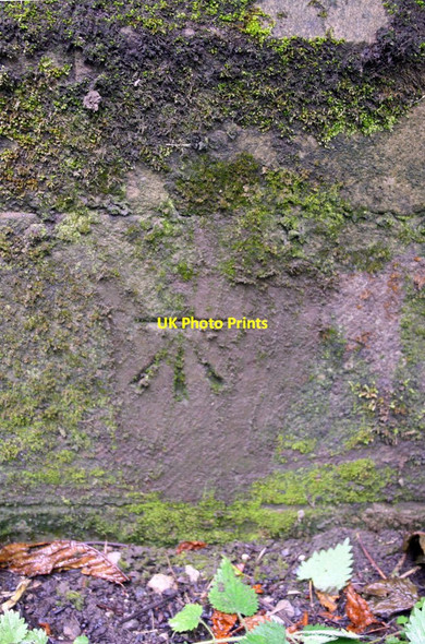 Photo 6"x4" Benchmark on Higher Coach Road bridge Shipley\/SE1437 c2015