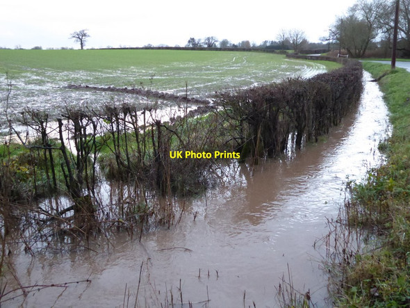 Photo 6"x4" Flooded ditch Baughton c2016