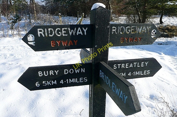 Photo 6"x4" Ridgeway signpost Compton\/SU5280 c2009