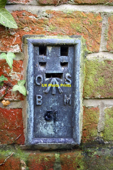 Photo 6"x4" Benchmark on north face of Frilford Evangelical chapel Frilford c2016