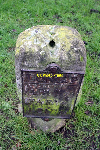 Photo 6"x4" Benchmark on top of milestone, Faringdon Road Southmoor c2016