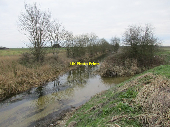 Photo 6"x4" The junction of Mareham Beck with the Catchwater Drain Mareham le Fen c2016