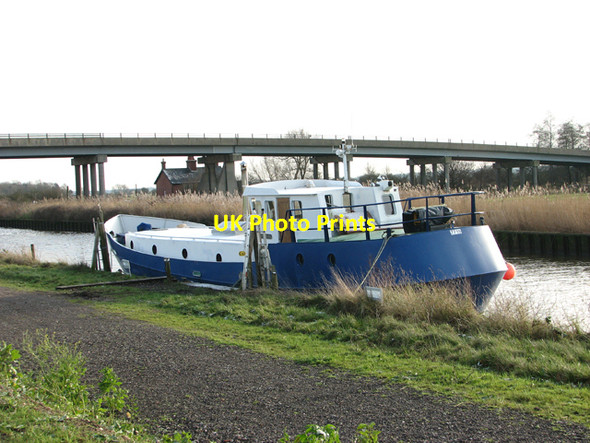 Photo 6"x4" 771S moored by Haddiscoe Cut Bridge St Olaves c2016