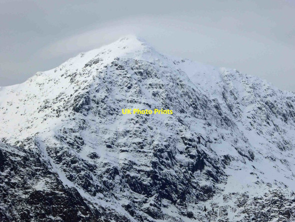 Photo 6"x4" Snowdon in the snow Gwastadnant c2016