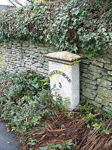 Photo 6"x4" Milepost, Longburton Longburton c2009