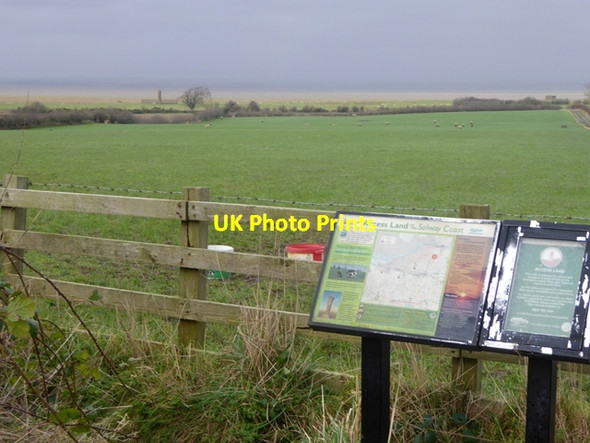 Photo 6"x4" A distant view of Burgh Marsh and the Solway Firth Burgh by Sands c2016