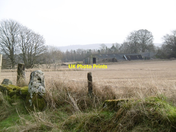 Photo 6"x4" A stone gatepost, Burghill Brechin c2016