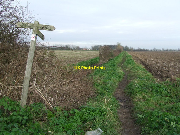 Photo 6"x4" Footpath Junction Sign Kessingland c2016