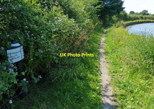 Photo 6"x4" Trent & Mersey Canal Milepost along the towpath Sandbach c2015