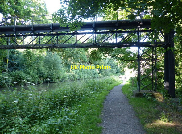 Photo 6"x4" Pipe bridge crossing the Trent & Mersey Canal Northwich c2015