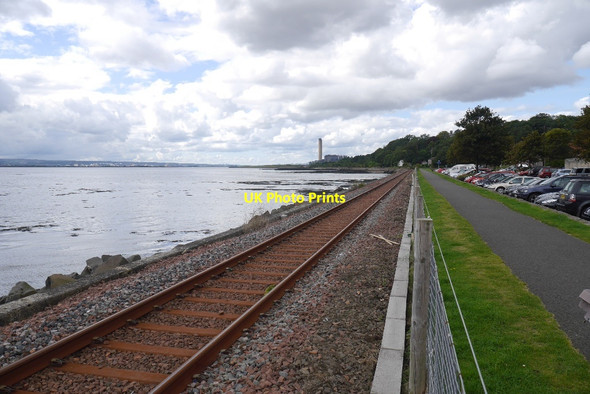 Photo 6"x4" Railway and path, Culross Culross c2015