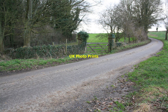 Photo 6"x4" Minor road south of Gagingwell at junction of field and woodland Gagingwell c2014