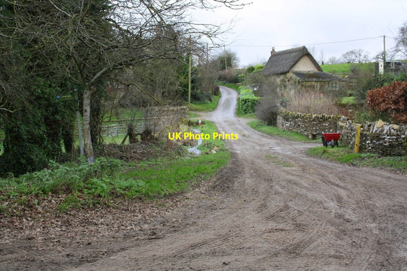 Photo 6"x4" Junction of track and minor road at NE end of Radford Gagingwell c2014