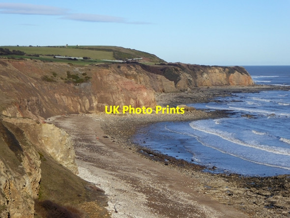 Photo 6"x4" Beach and cliffs at Busiers Holes Easington Colliery c2016