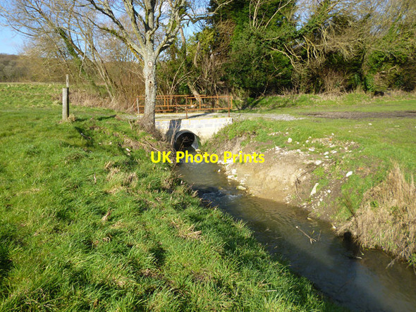 Photo 6"x4" Farm bridge over stream below pond near Wyck Wyck c2016