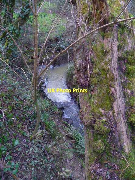 Photo 6"x4" Waterfall on Tickfold Gill seen from the top Paynes Green c2016